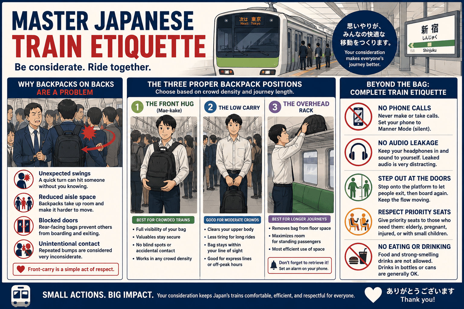 Master Japanese Train Etiquette: The Front-Carry Backpack Rule and Beyond